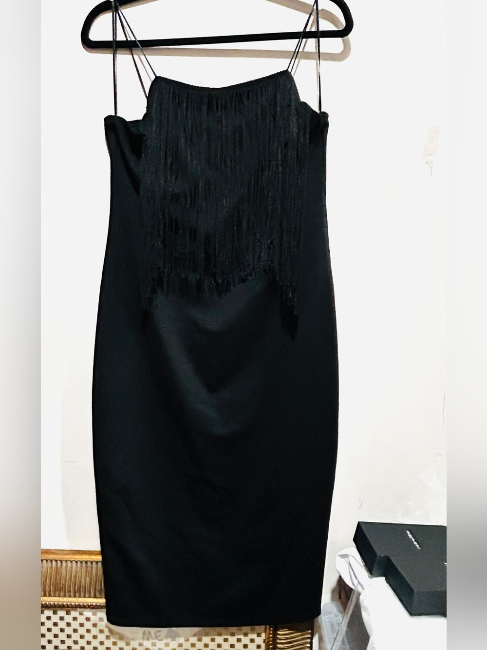 Zara Black Dress
Black Fringe Spaghetti Strap Women’s Top - Picture 2 of 4